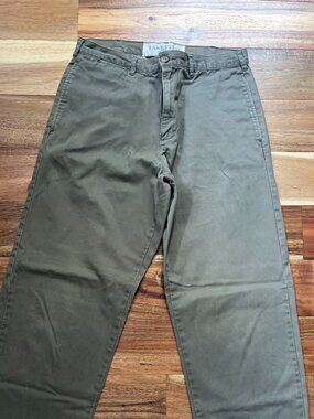Olive green Lands End men's chino pants